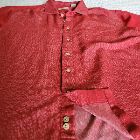 Batik Bay Red Men’s Short Sleeve Button Down Shirt   Size XL - Picture 5 of 12